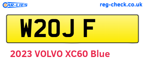 W2OJF are the vehicle registration plates.