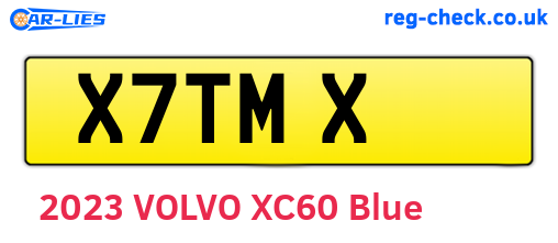 X7TMX are the vehicle registration plates.