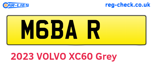 M6BAR are the vehicle registration plates.