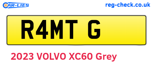 R4MTG are the vehicle registration plates.