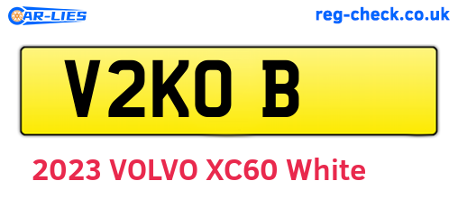 V2KOB are the vehicle registration plates.
