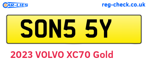 SON55Y are the vehicle registration plates.