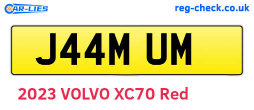 J44MUM are the vehicle registration plates.