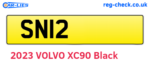 SN12 are the vehicle registration plates.
