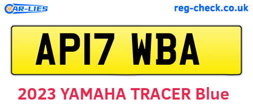 AP17WBA are the vehicle registration plates.