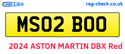 MS02BOO are the vehicle registration plates.