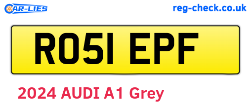 RO51EPF are the vehicle registration plates.