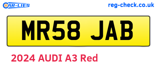 MR58JAB are the vehicle registration plates.