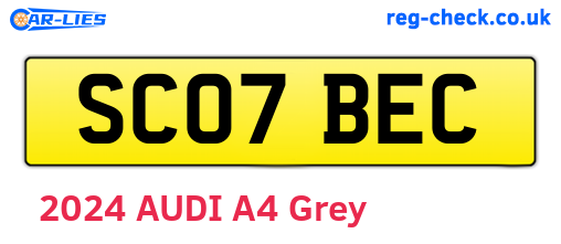SC07BEC are the vehicle registration plates.