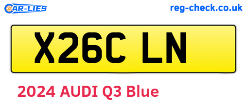 X26CLN are the vehicle registration plates.
