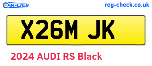 X26MJK are the vehicle registration plates.