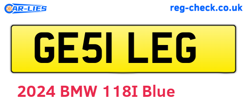 GE51LEG are the vehicle registration plates.