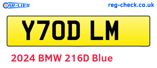 Y70DLM are the vehicle registration plates.