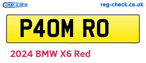 P40MRO are the vehicle registration plates.
