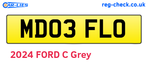 MD03FLO are the vehicle registration plates.