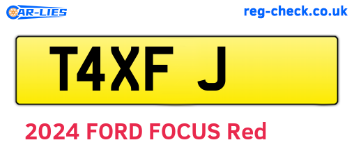 T4XFJ are the vehicle registration plates.