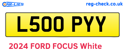 L500PYY are the vehicle registration plates.