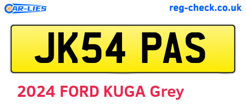 JK54PAS are the vehicle registration plates.