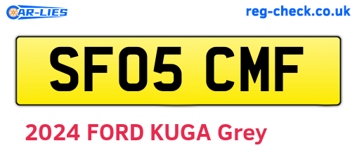 SF05CMF are the vehicle registration plates.