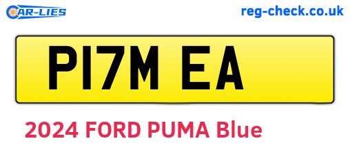 P17MEA are the vehicle registration plates.