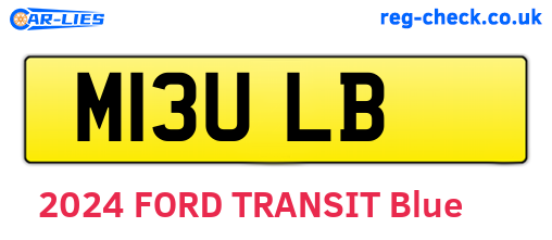 M13ULB are the vehicle registration plates.