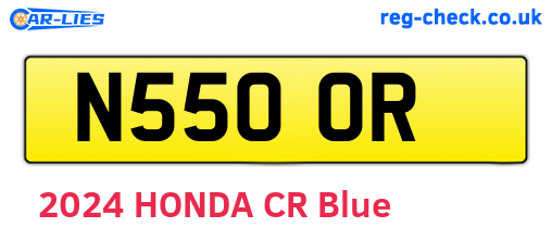 N55OOR are the vehicle registration plates.
