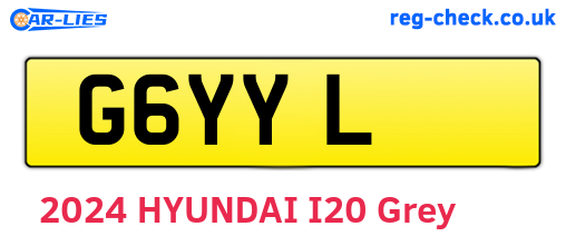 G6YYL are the vehicle registration plates.