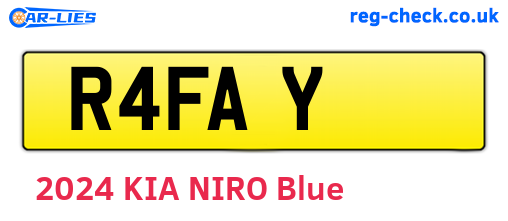 R4FAY are the vehicle registration plates.
