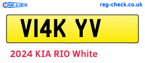 V14KYV are the vehicle registration plates.