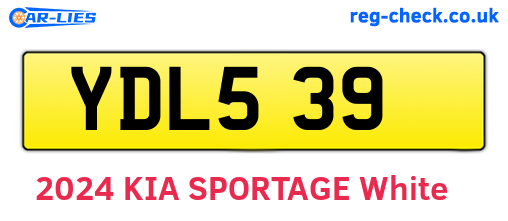 YDL539 are the vehicle registration plates.