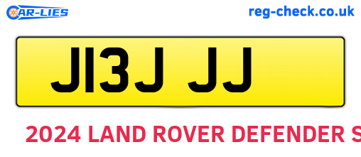 J13JJJ are the vehicle registration plates.