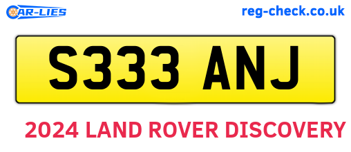 S333ANJ are the vehicle registration plates.