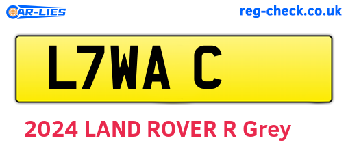 L7WAC are the vehicle registration plates.