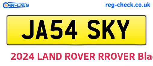 JA54SKY are the vehicle registration plates.