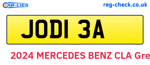 JOD13A are the vehicle registration plates.