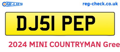 DJ51PEP are the vehicle registration plates.