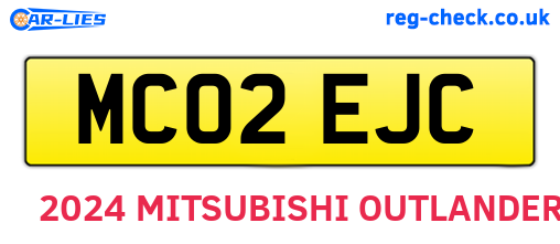 MC02EJC are the vehicle registration plates.