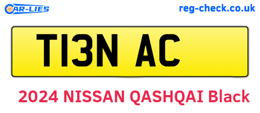 T13NAC are the vehicle registration plates.