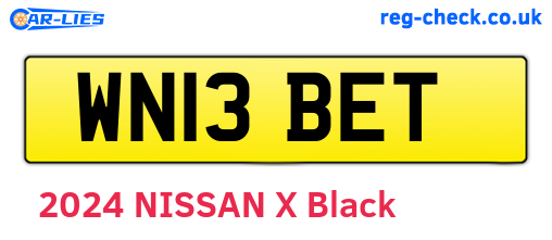 WN13BET are the vehicle registration plates.