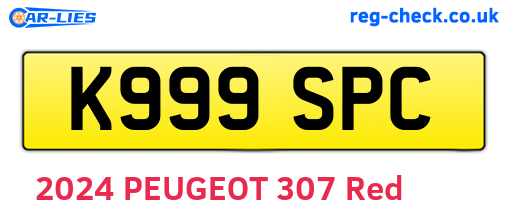 K999SPC are the vehicle registration plates.