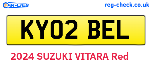 KY02BEL are the vehicle registration plates.