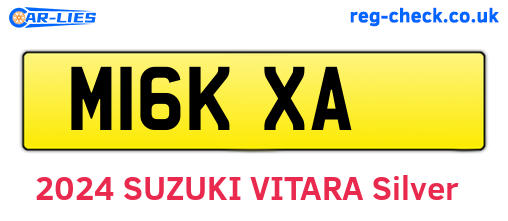 M16KXA are the vehicle registration plates.