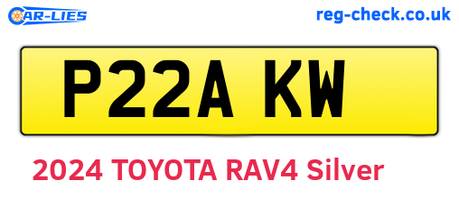 P22AKW are the vehicle registration plates.