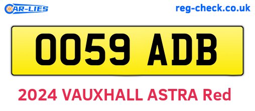OO59ADB are the vehicle registration plates.
