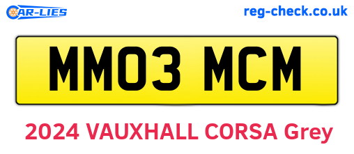 MM03MCM are the vehicle registration plates.