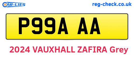 P99AAA are the vehicle registration plates.