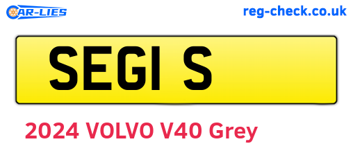 SEG1S are the vehicle registration plates.