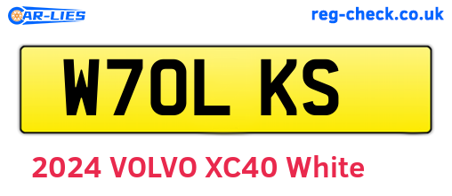 W70LKS are the vehicle registration plates.